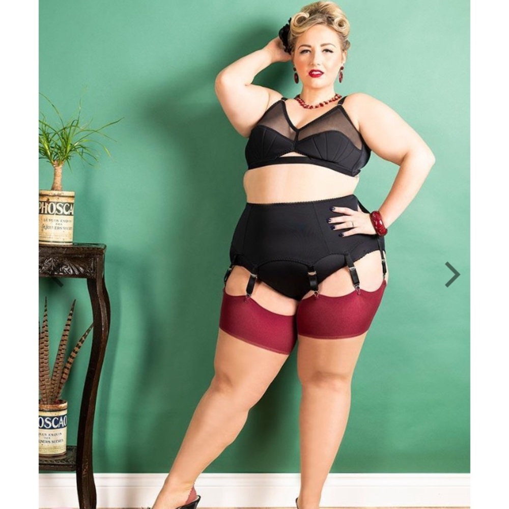 Claret What Katie Did backseam stockings
